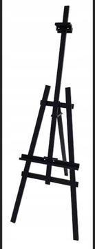 Sztaluga trójnożna drewniana lakierowana wysoka złożona czarna