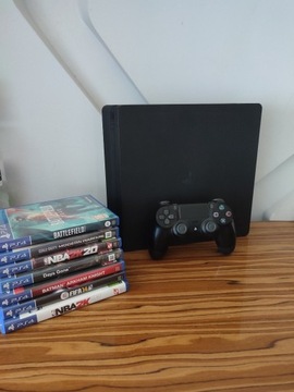 [PS4] Konsola PlayStation 4 Slim + Pad + 8 Gier !