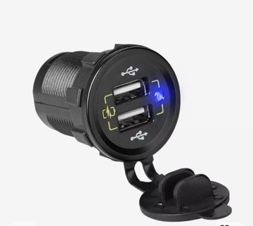 Gniazdo 12V-24V 2x USB QUICK CHARGE 3.0 36W dioda