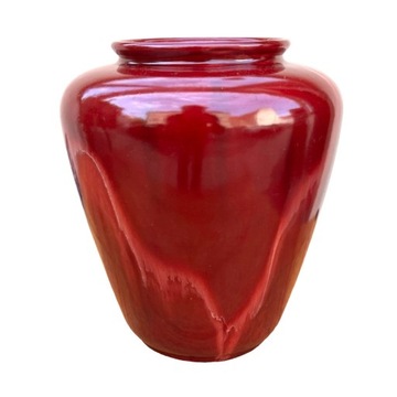 Ceramiczny, bordowy wazon, Isolde Niemcy, lata 70.
