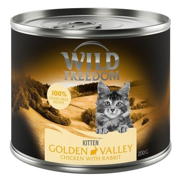 Wild Freedom Kitten, 6x200 g Królik i kurczak