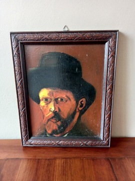 Obraz malowany na desce portret Van Gogh