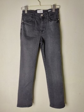 Frame jeansy cropped straight z wysokim stanem