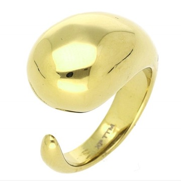 Duży złoty pierścionek łezka 16mm 