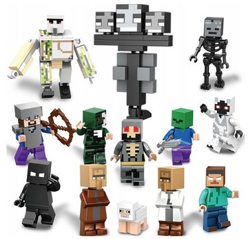 Zestaw 13 Figurek Figurki Klocki Minecraft + LEGO 