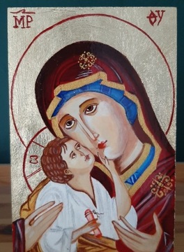 Ikona Matka Boża z dzieciątkiem 15x10 komunia