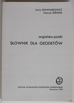 ANGIELSKO-POLSKI SŁOWNIK DLA GEODETÓW