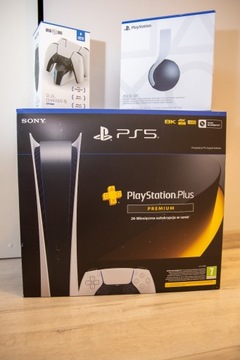 PlayStation 5 + Słuchawki Pulse 3D + ładowarka do padów (GWARANCJA)