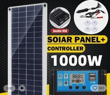 Panel słoneczny z regulatorem 1000w ,wysyłka w pl