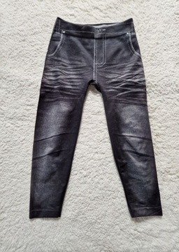 Legginsy ala jeans 3/4  rozm 128/134 na 8-9 lat