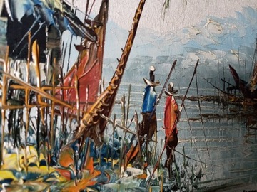 Obraz olejny Sri -Lanca Połów
