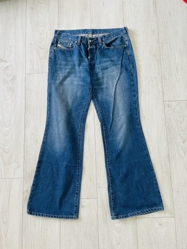 Jeansy damskie Levis L vintage dzwony szerokie