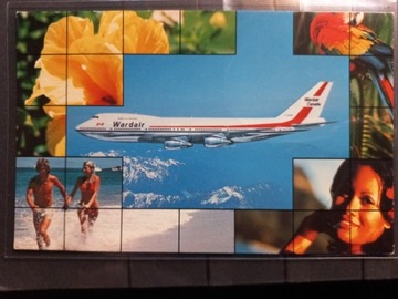 Pocztówka Wardair Canada 1975 Boeing 747 