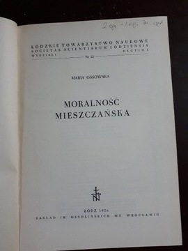 Ossowska Maria: Moralność mieszczańska