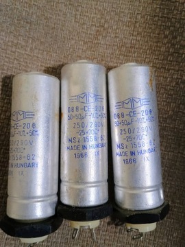 13 szt. kondensator 50+50uf 250/290V Msz 1558-62