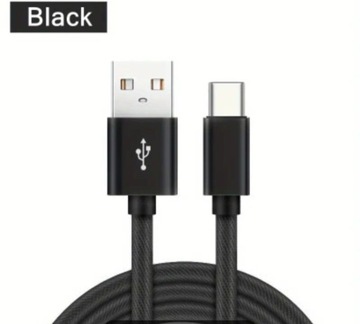 Kabel USB typu C czarny, 1 metr