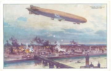 WARSZAWA- Bombardowanie Warszawy-ok. 1915 Zeppelin