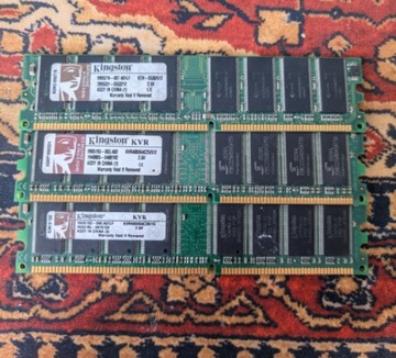 Pamięć RAM DDR1 Kingston 2GB (512MB + 512MB + 1GB)