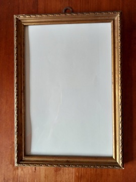 Stara drewniana ramka na zdjęcie ze szkłem  