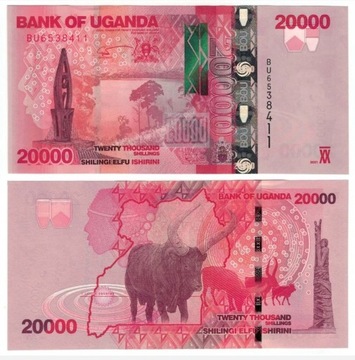 Uganda 20,000 Shillings Banknote, P-53, UNC