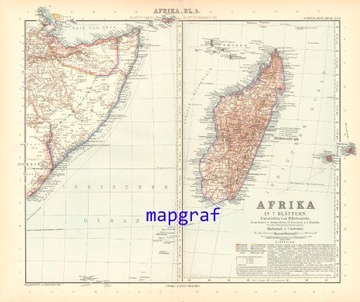 MADAGASKAR SOMALIA stara mapa z 1906 roku 73