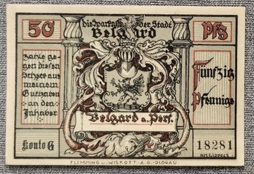 Notgeld Belgard (Białogard), 50 PF