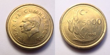 Turcja 5000 lira 1997 r.