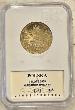 2 złote 2008 40 rocznica marca '68 grading