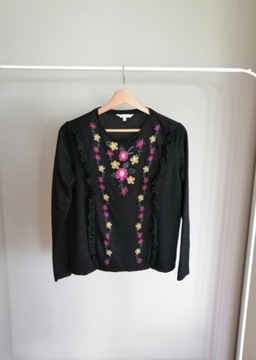 czarna kwiecista bluzka bluza w kwiaty 40L kwiatki