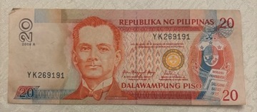 banknot Filipiny, r. 2008, Republika NG Pilipinas, 20 dalawampung piso