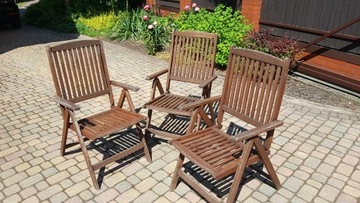 Krzesło ogrodowe, drewniane, brązowe - 6 sztuk