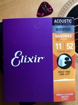 Struny Elixir 11-52 Nanoweb 80/20 Bronze