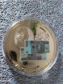 Medal z wizerunkiem banknotów polskich + certyfika