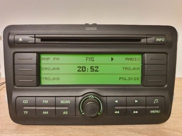 Radio Skoda DANCE + kod MP3 AUX Fabia II Roomster 