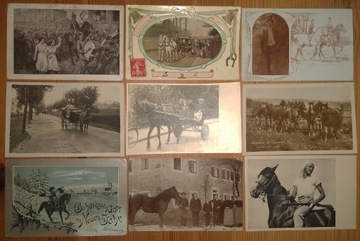 18 pocztówek - temat: koń, konie ...