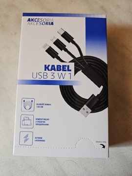 Kabel USB 3w1 120 cm