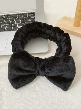 1pc Bow Decor koralowa aksamitna opaska do kąpieli