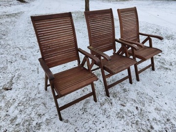 Krzesła drewniane ogrodowe - tarasowe FSC 3 szt. 
