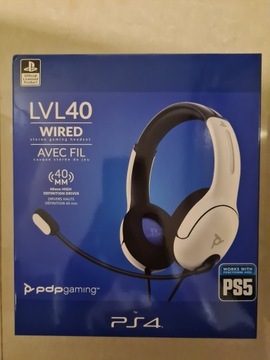 Słuchawki PDP LVL40 Wired Białe do PS4/PS5