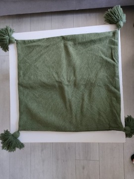 H&M Home zielona podszewka z frędzlami 50x50