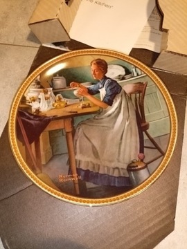 Talerz Working on the Kitchen by Norman Rockwell 