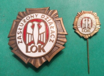 2 Brązowa Odznaka + min - Zasłużony Działacz LOK.
