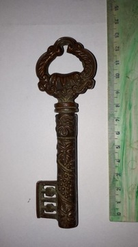 Stary mosiężny korkociąg klucz Veritas in Vino