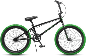 AVASTA Freestyle rower BMX 18 cali, dzieci 6-14 lat, czarno-zielony