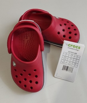 Crocs C7 r. 23-24 wkładka 15 cm czerwone klapki