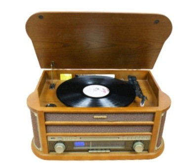 Gramofon 1908 retro wieża stereo USB CD MP3