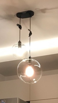 Lampa wisząca dwie szklane kule
