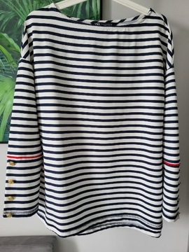 Bluzka w paski biało-granatowa oversize ZARA r.M/L