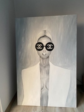 Obraz malowany nowoczesna kobieta 150x100 duzy