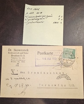 Karta pocztowa 1922